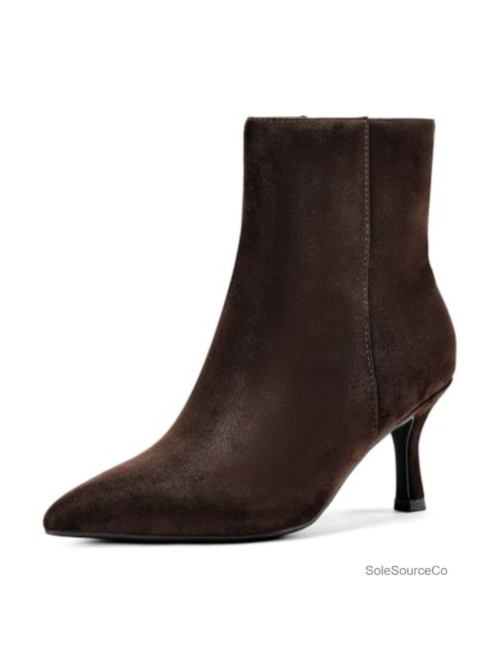 Kitten Heels Pointed Toe Ankle Booties with Zipper